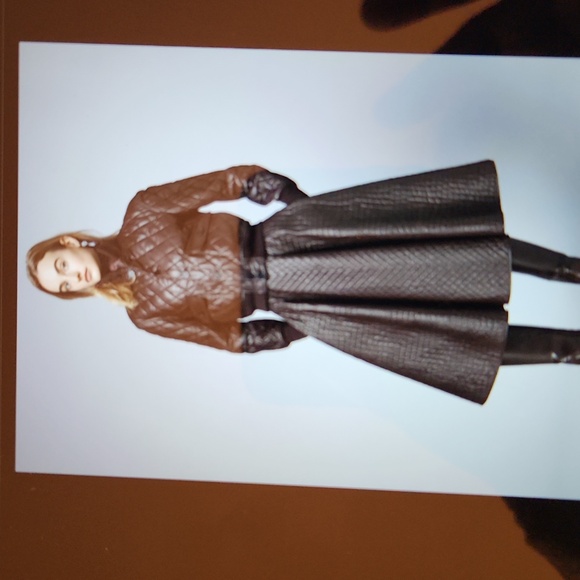 Ralph Lauren Purple Label Quilted Brown Circle Skirt - Picture 8 of 12